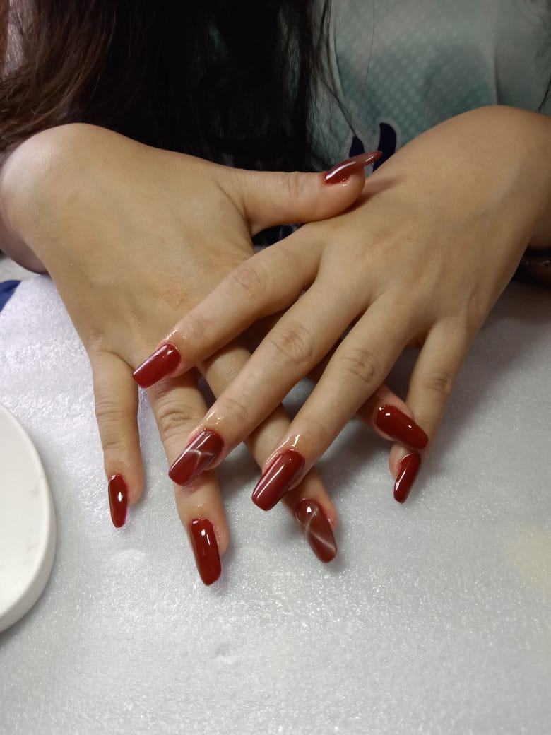 Signature red gel manicure by JM Nails, Davao City